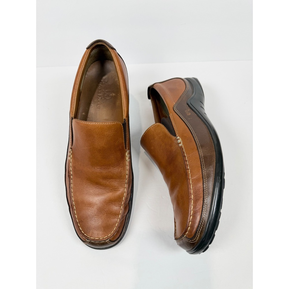 Cole Haan Mens Tan Brown Leather Slip On Loafers Vibram Sole C03559 Size 12M